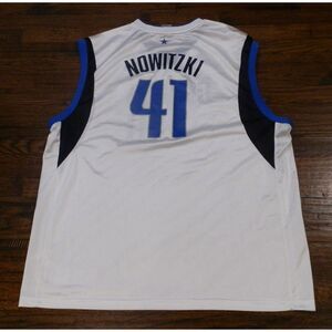 Reebok Dallas Mavericks Dirk Nowitzki 41 Men's White Basketball Jersey Size 2XL